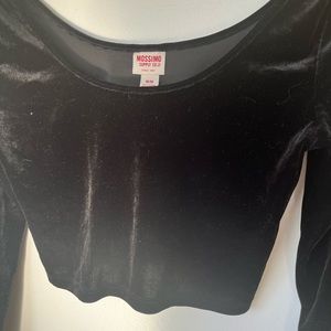 Black velvet crop top